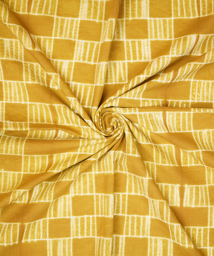 2.5m Olive Green handcrafted cotton shibori kurta material