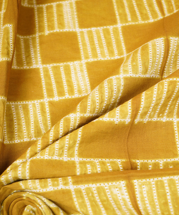 2.5m Olive Green handcrafted cotton shibori kurta material