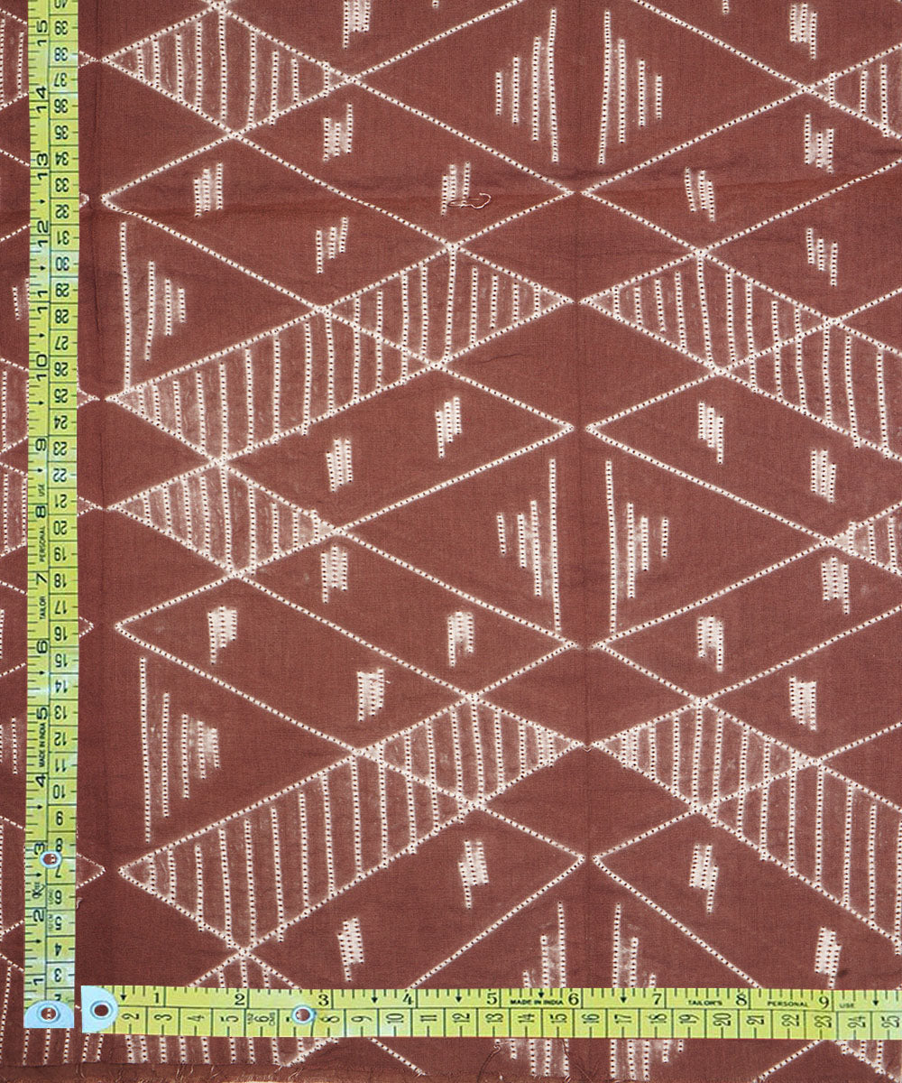 2.5m Brown handcrafted cotton shibori kurta material