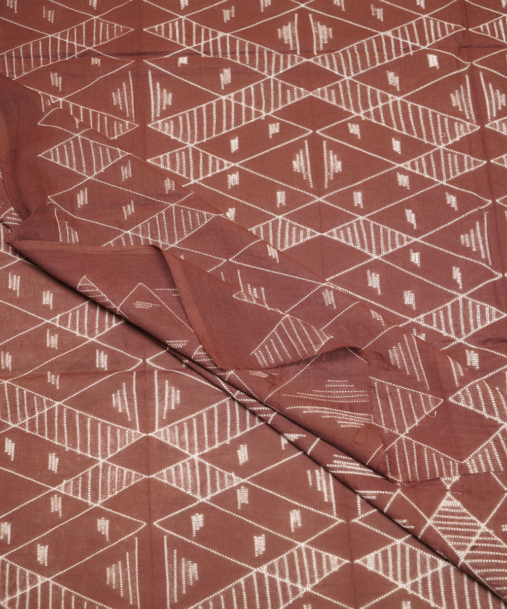 2.5m Brown handcrafted cotton shibori kurta material