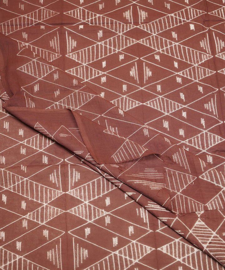 2.5m Brown handcrafted cotton shibori kurta material