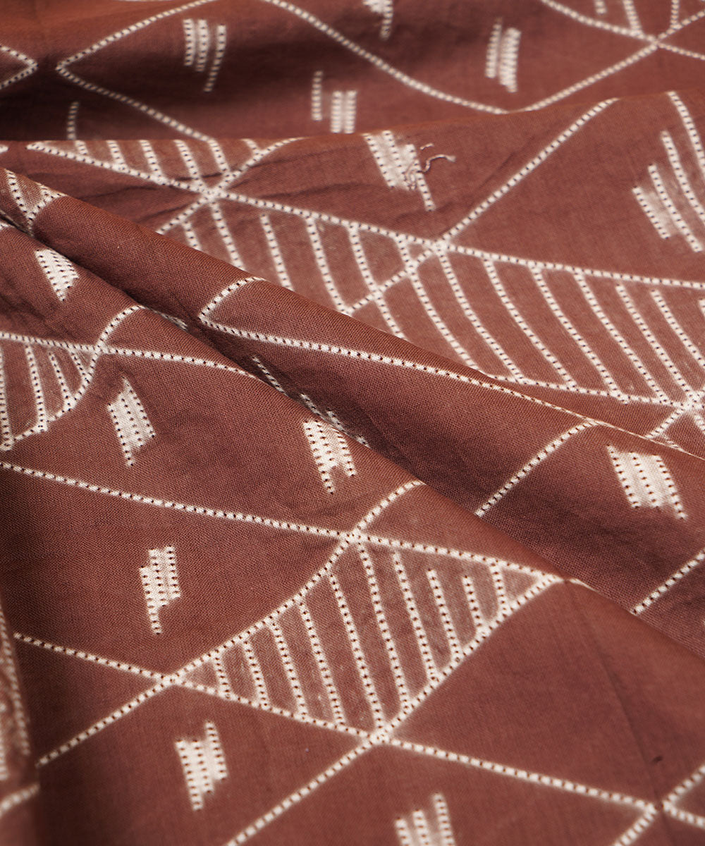 2.5m Brown handcrafted cotton shibori kurta material