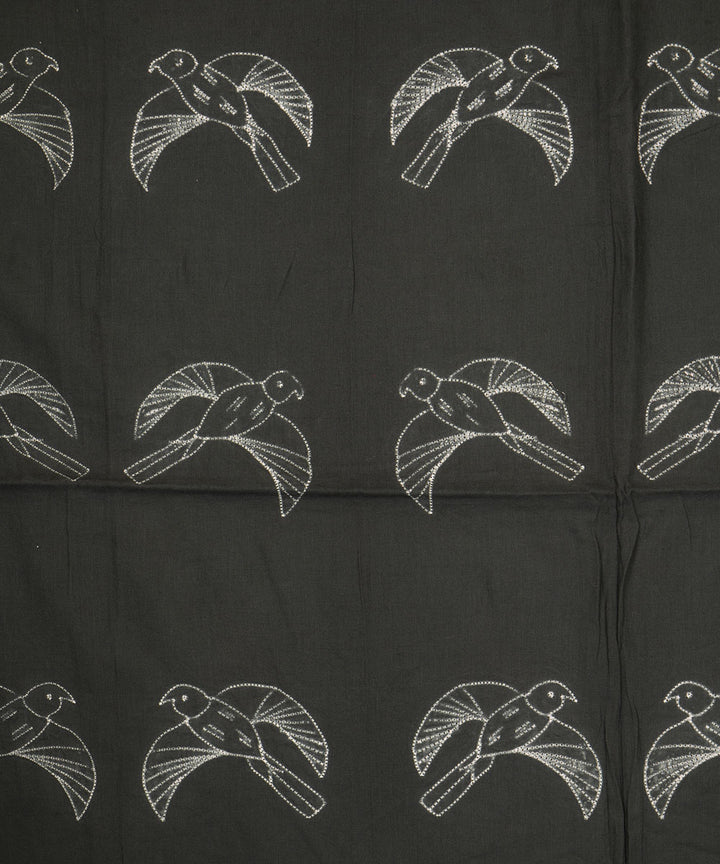 2.5 m Black hand crafted cotton shibori kurta material