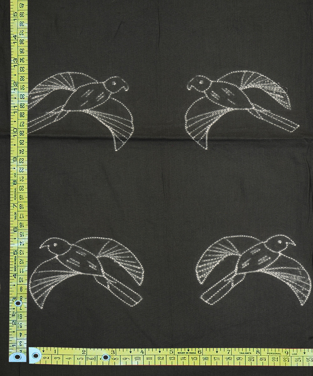 2.5 m Black hand crafted cotton shibori kurta material