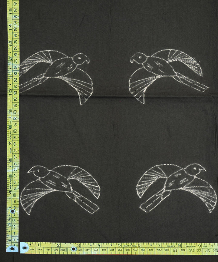 2.5 m Black hand crafted cotton shibori kurta material