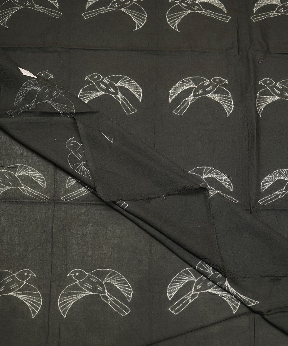 2.5 m Black hand crafted cotton shibori kurta material