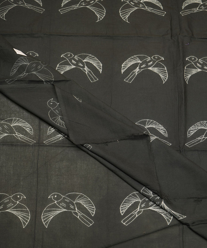 2.5 m Black hand crafted cotton shibori kurta material