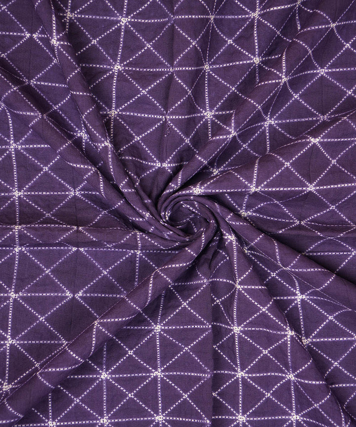 2.5 m Purple hand crafted cotton shibori kurta material