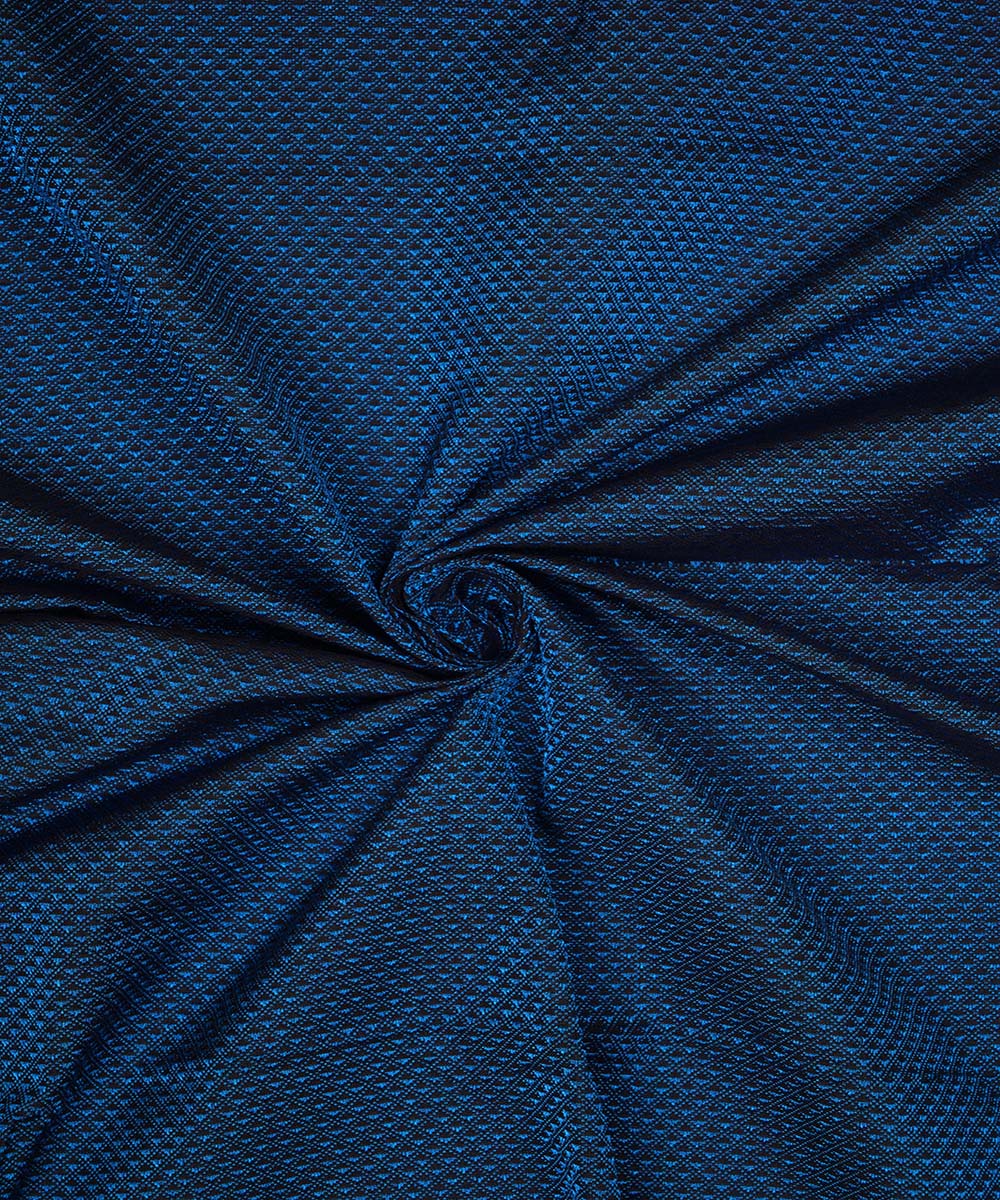 3m Blue black handwoven cotton art silk khana kurta material