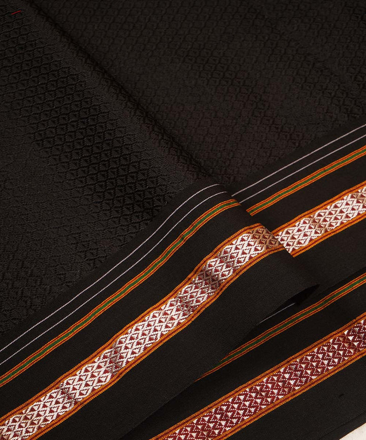 Black handwoven cotton art silk khana fabrics