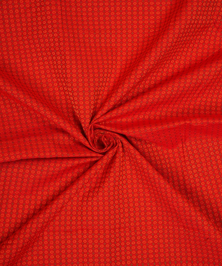 3m Red green handwoven cotton art silk khana kurta material