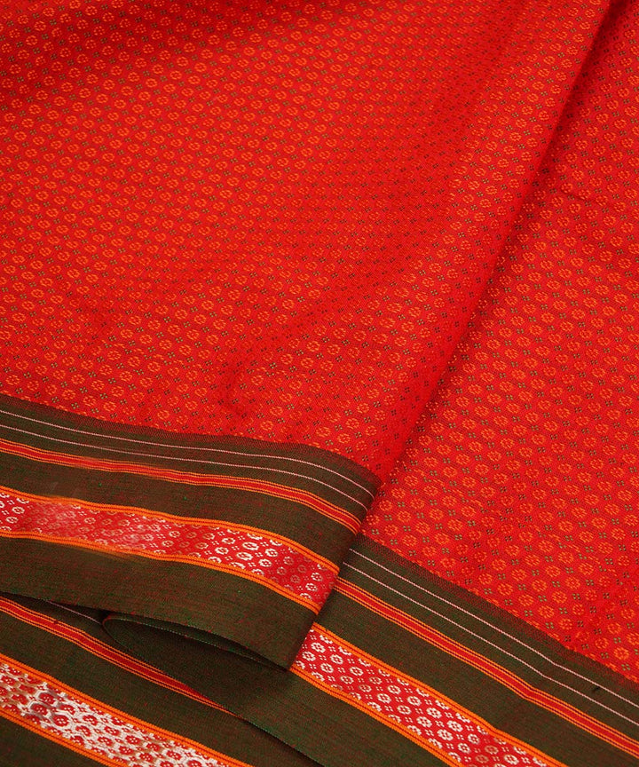 3m Red green handwoven cotton art silk khana kurta material