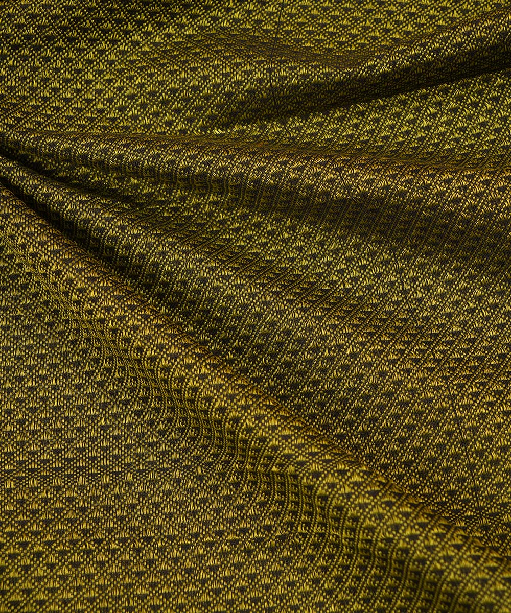 Green black handwoven cotton art silk khana fabrics