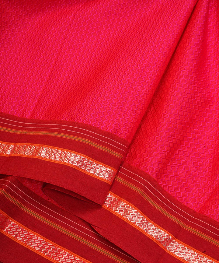 3m Pink handwoven cotton art silk khana kurta material