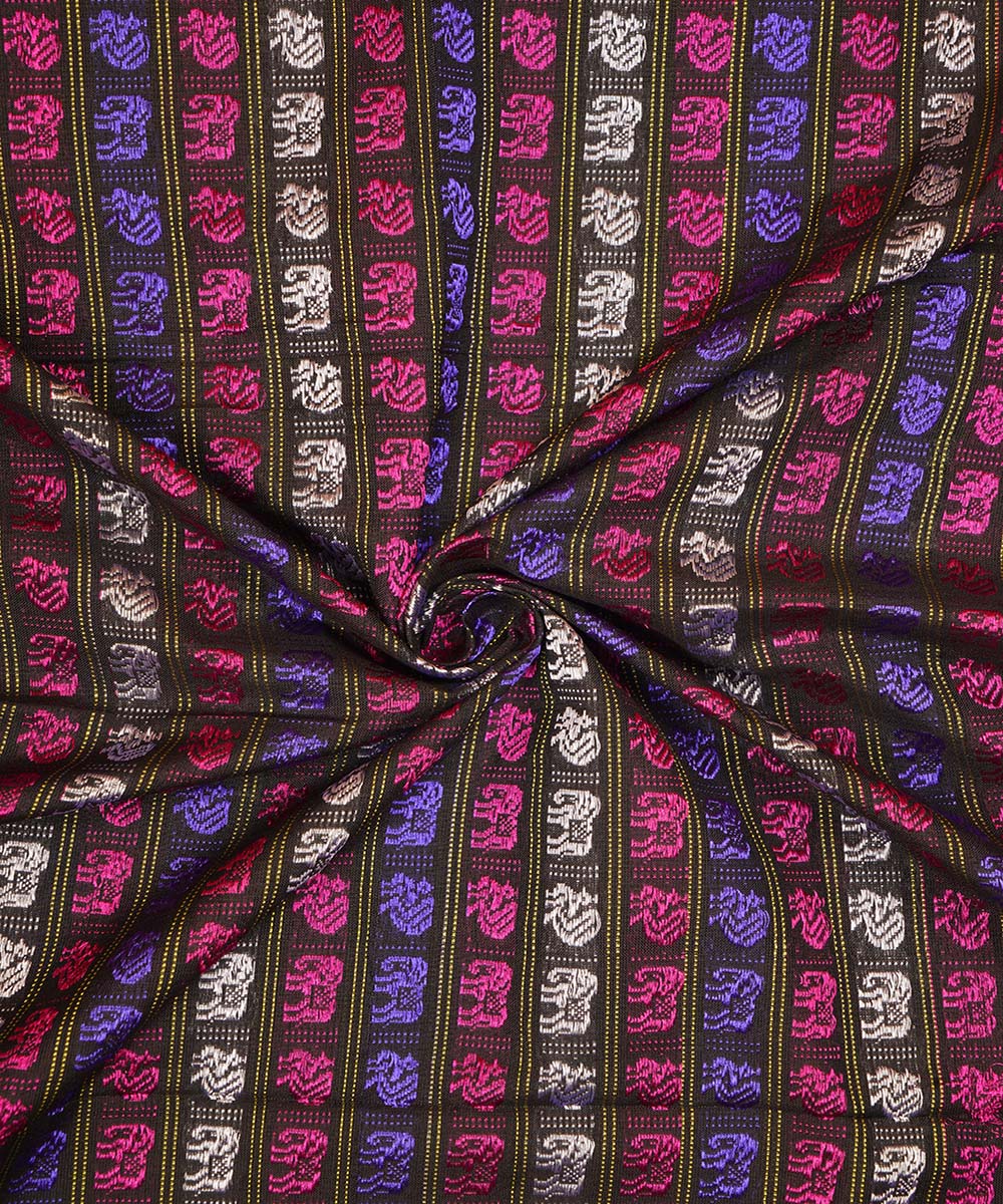 3m Multicolor handwoven cotton art silk khana kurta material