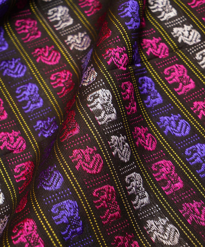 3m Multicolor handwoven cotton art silk khana kurta material