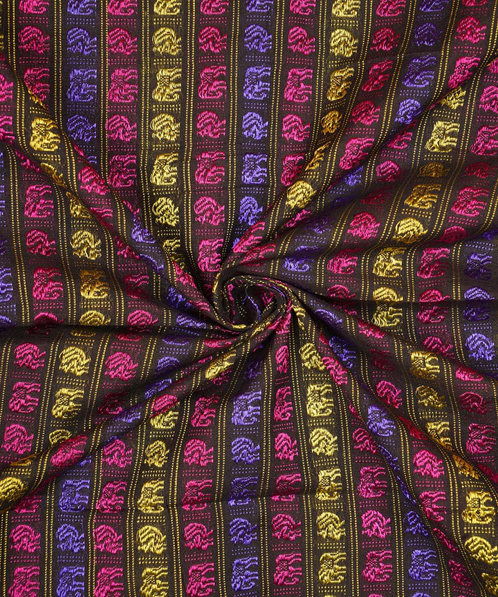 3m Multicolour handwoven cotton art silk khana kurta material