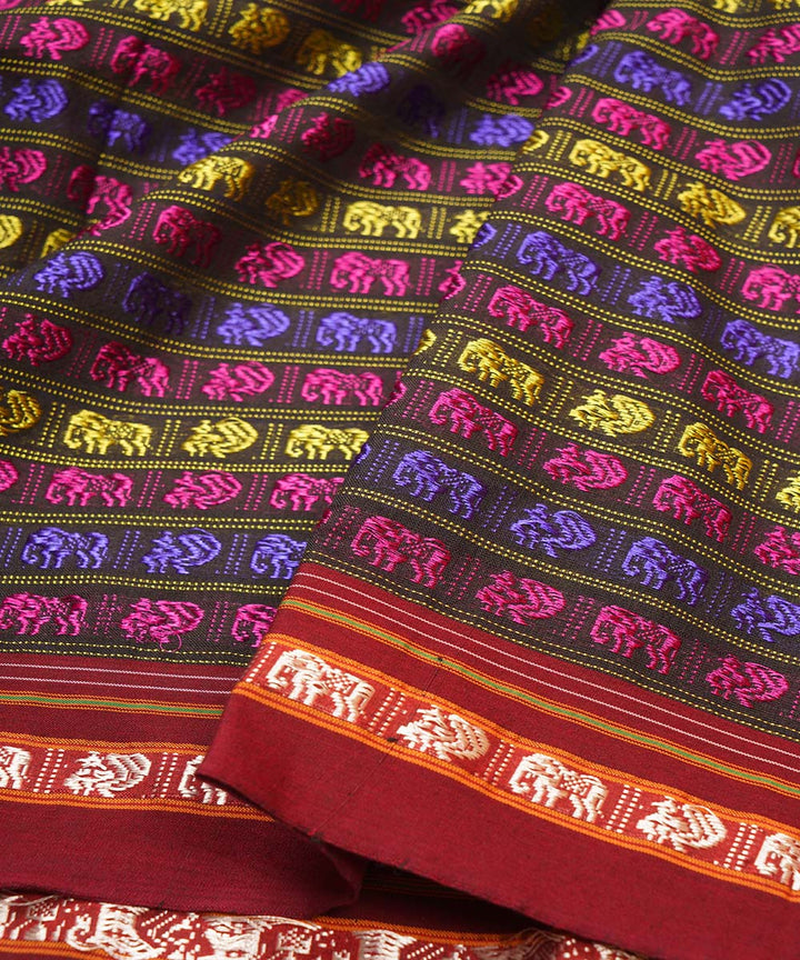 3m Multicolour handwoven cotton art silk khana kurta material