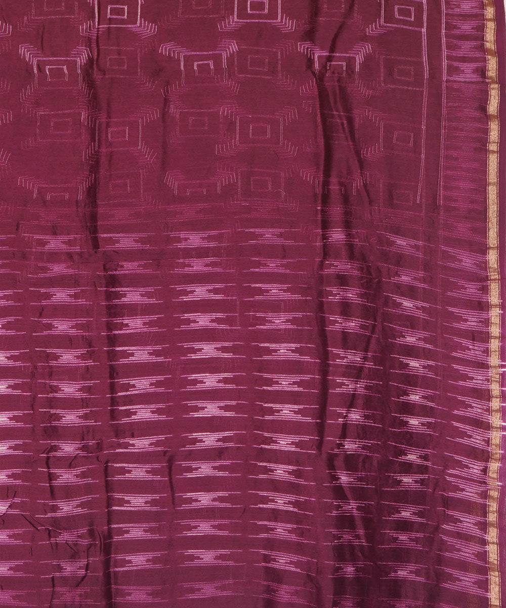 Magenta handcrafted cotton silk shibori saree