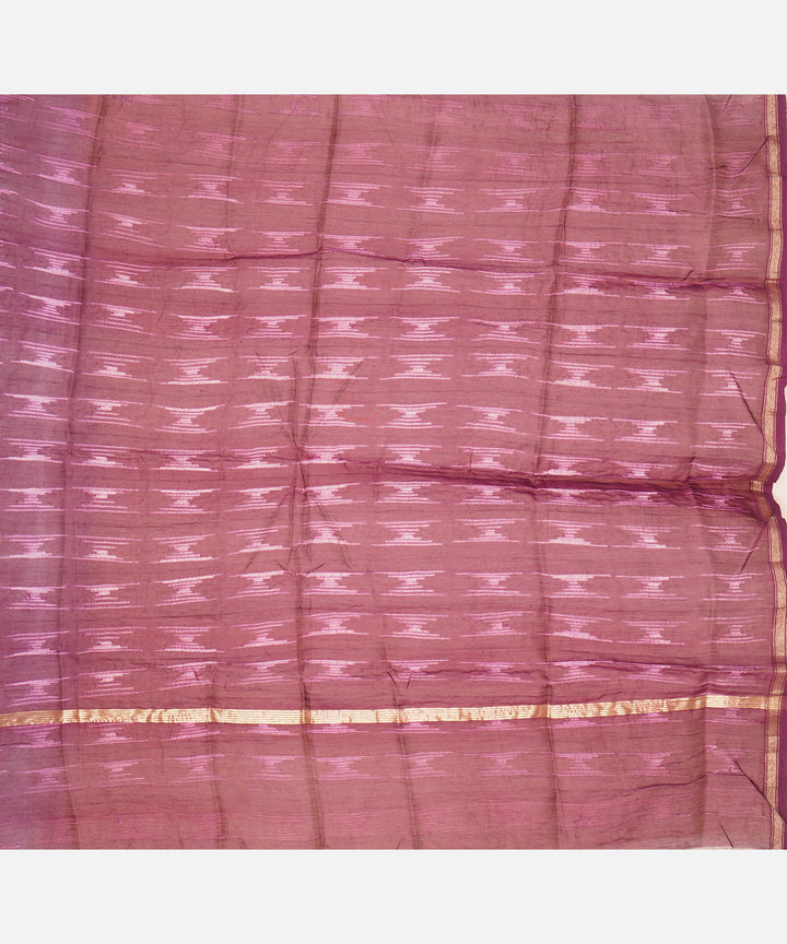 Magenta handcrafted cotton silk shibori saree