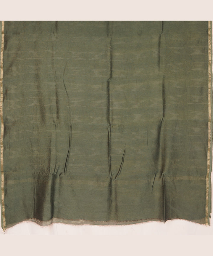 Green handcrafted cotton silk shibori saree