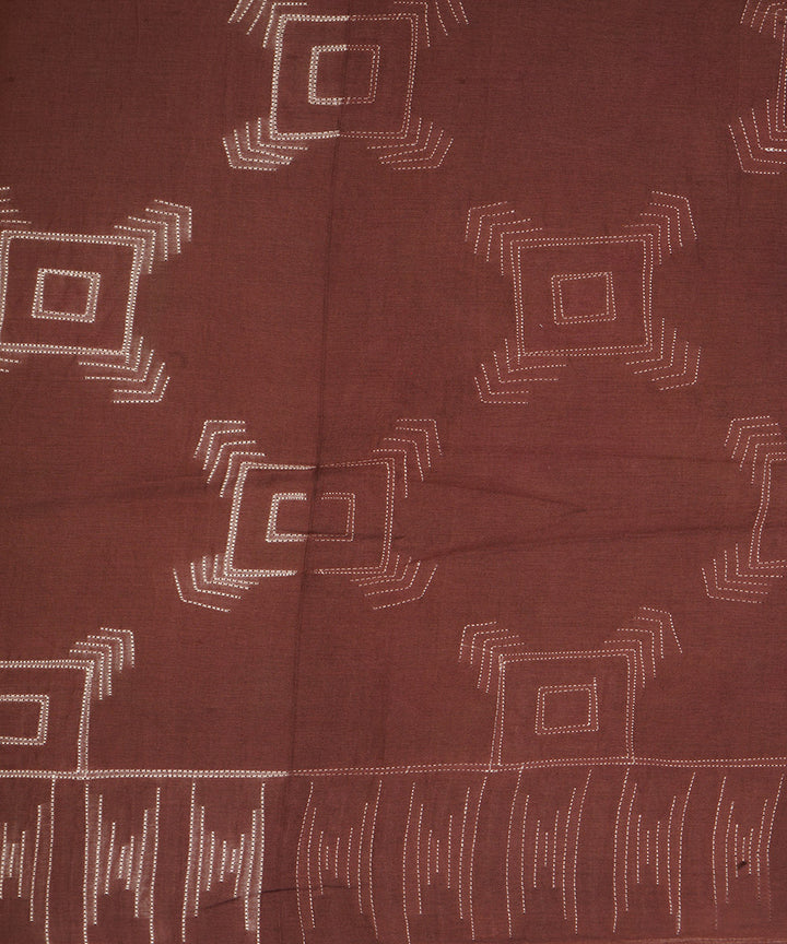 Brown handcrafted cotton shibori saree