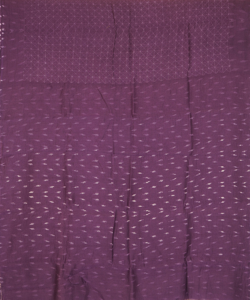 Purple handcrafted cotton silk shibori saree