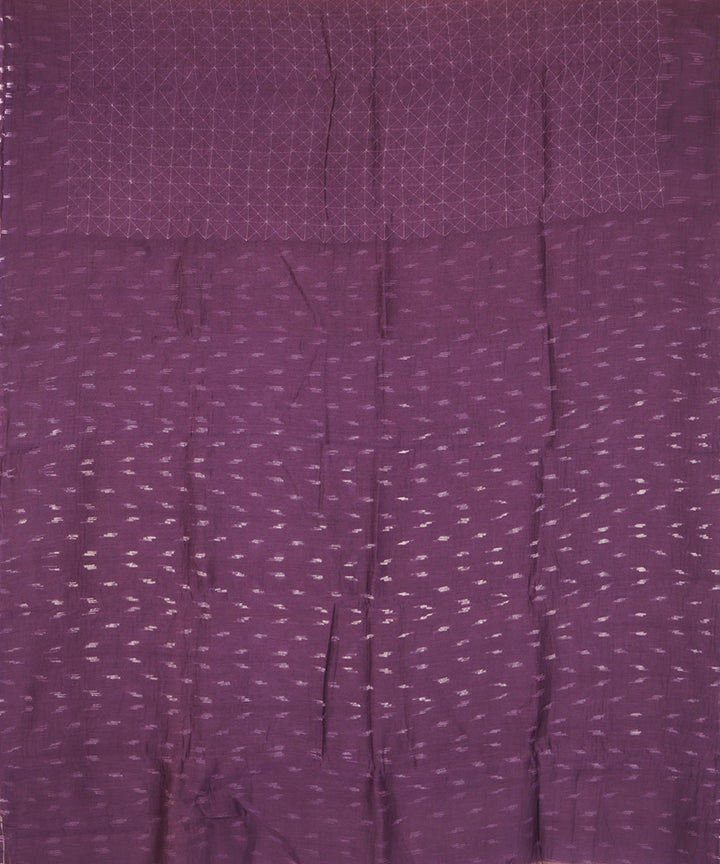 Purple handcrafted cotton silk shibori saree