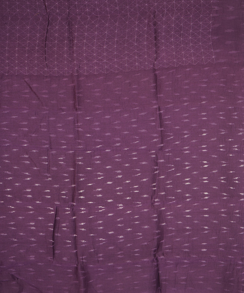Purple handcrafted cotton silk shibori saree