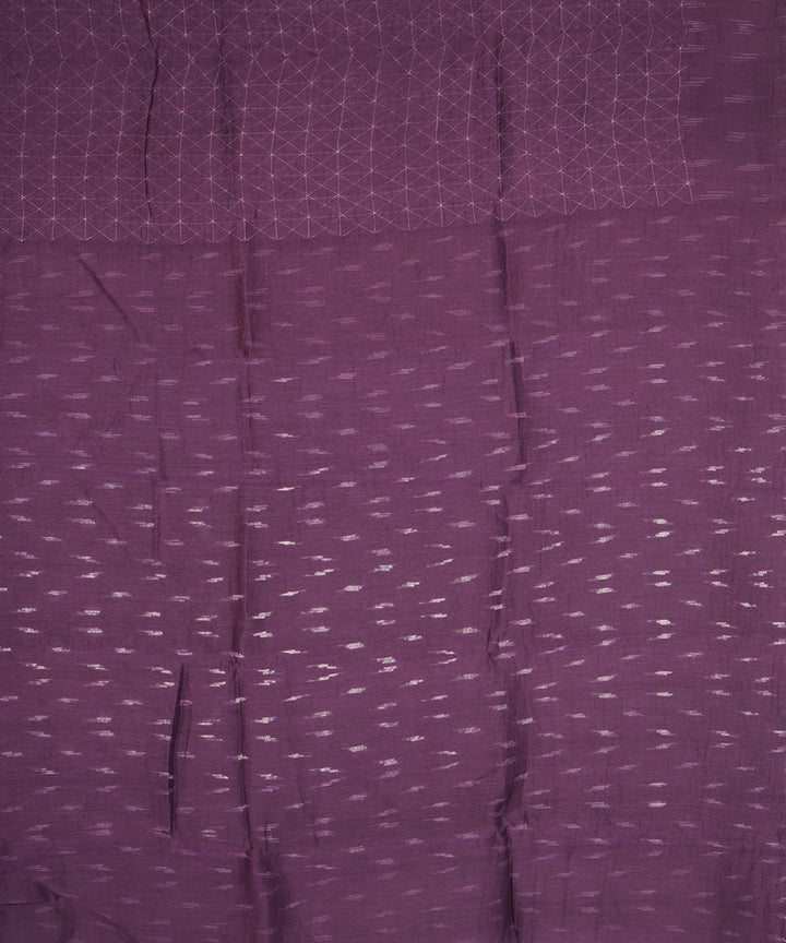 Purple handcrafted cotton silk shibori saree