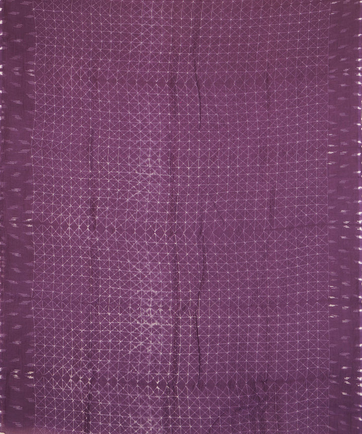 Purple handcrafted cotton silk shibori saree