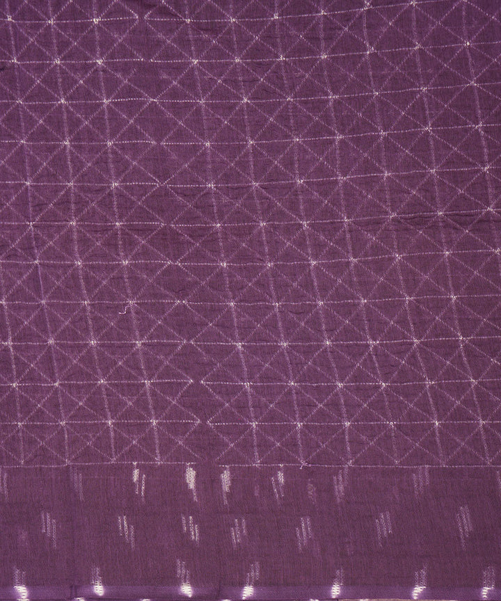 Purple handcrafted cotton silk shibori saree