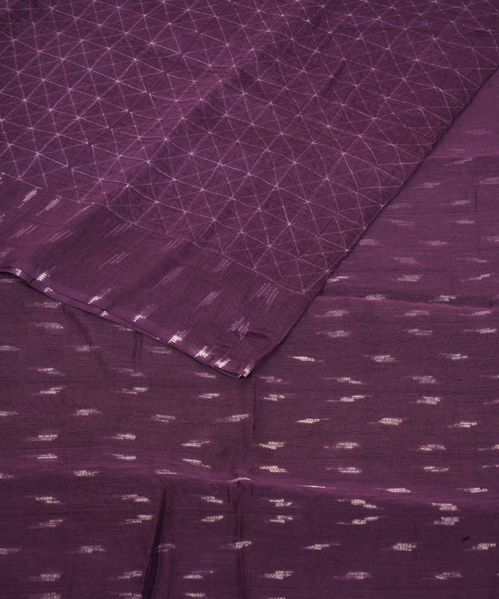 Purple handcrafted cotton silk shibori saree
