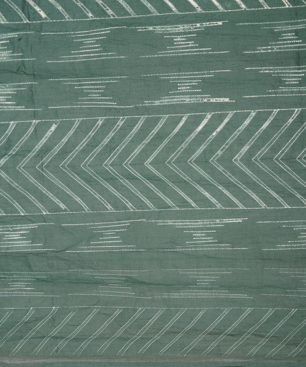 Dark green hand crafted cotton shibori dupatta