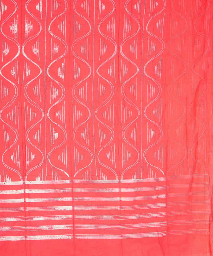 Red hand crafted cotton shibori dupatta