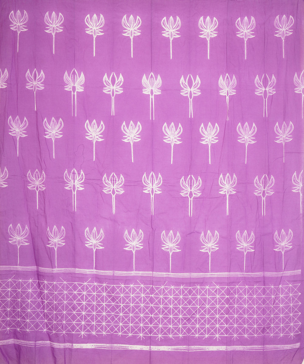 Purple handmade cotton shibori dupatta