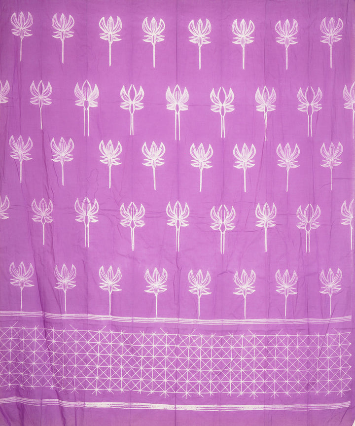 Purple handmade cotton shibori dupatta