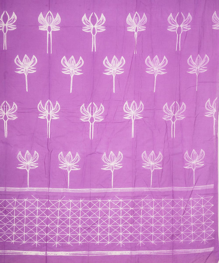 Purple handmade cotton shibori dupatta