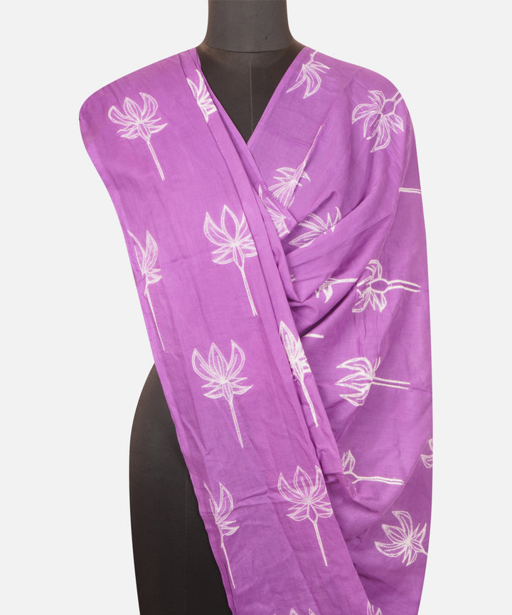 Purple handmade cotton shibori dupatta