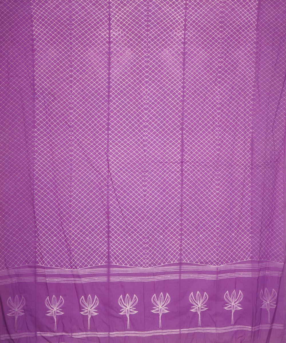 Purple hand crafted cotton shibori dupatta