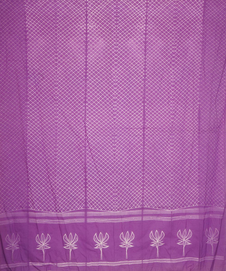 Purple hand crafted cotton shibori dupatta
