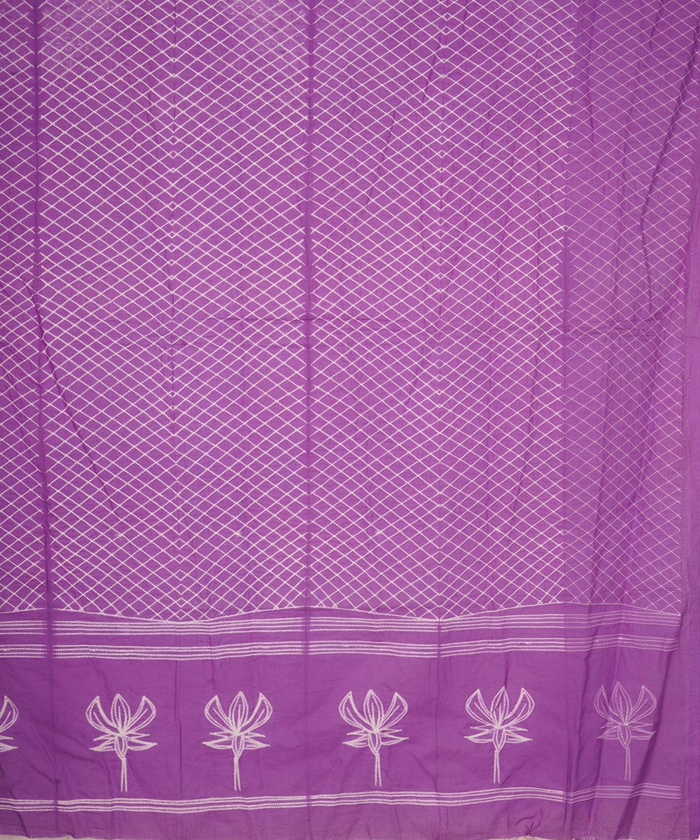Purple hand crafted cotton shibori dupatta