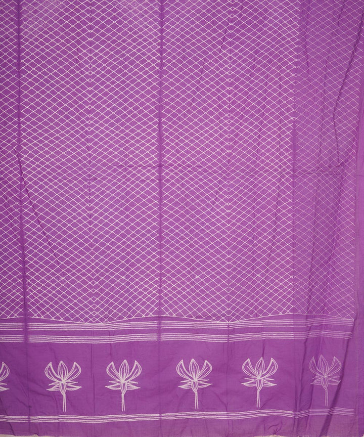 Purple hand crafted cotton shibori dupatta