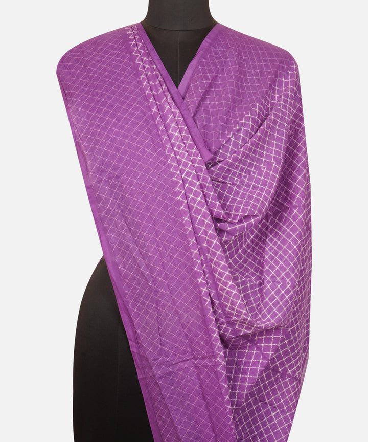 Purple hand crafted cotton shibori dupatta