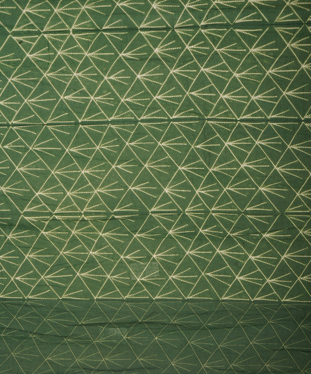 Green handcrafted cotton shibori dupatta