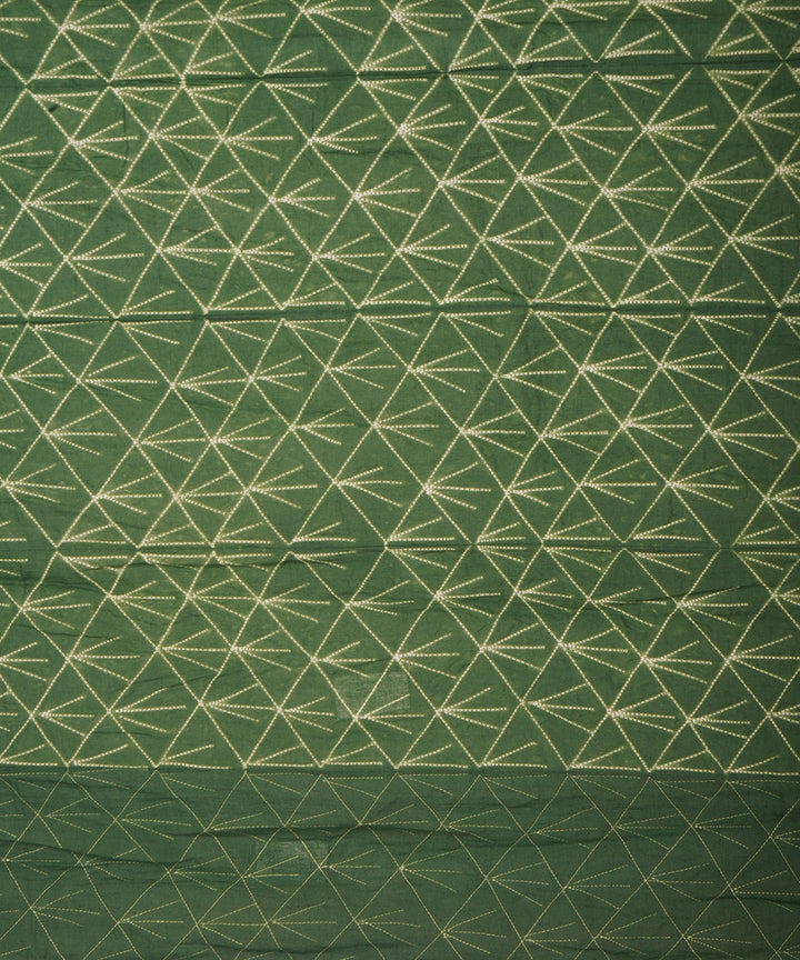 Green handcrafted cotton shibori dupatta