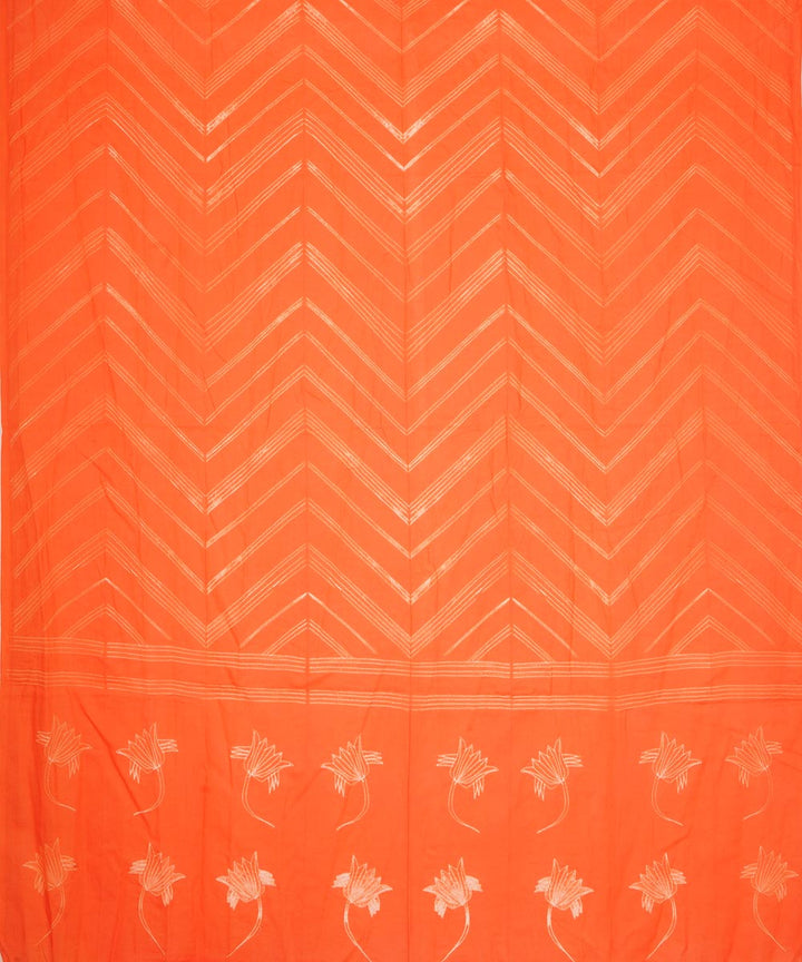 Orange handcrafted cotton shibori dupatta