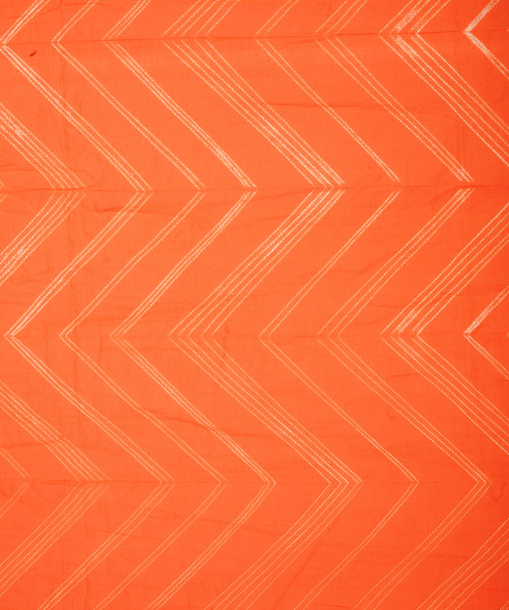 Orange handcrafted cotton shibori dupatta