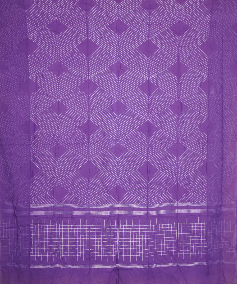 Purple handcrafted cotton shibori dupatta