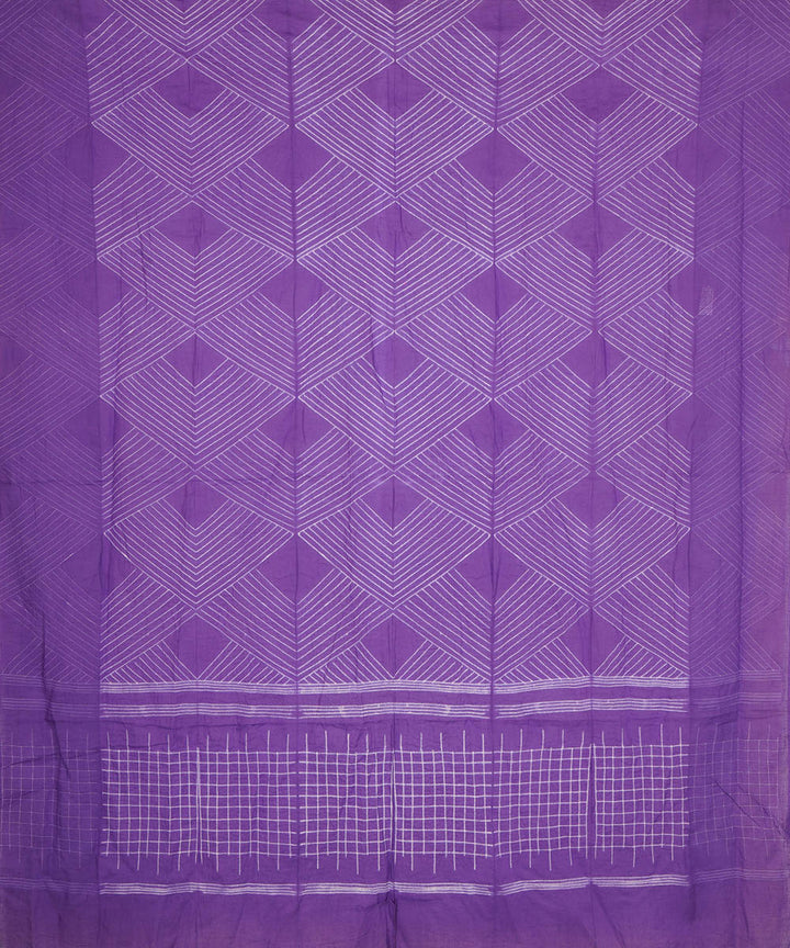 Purple handcrafted cotton shibori dupatta
